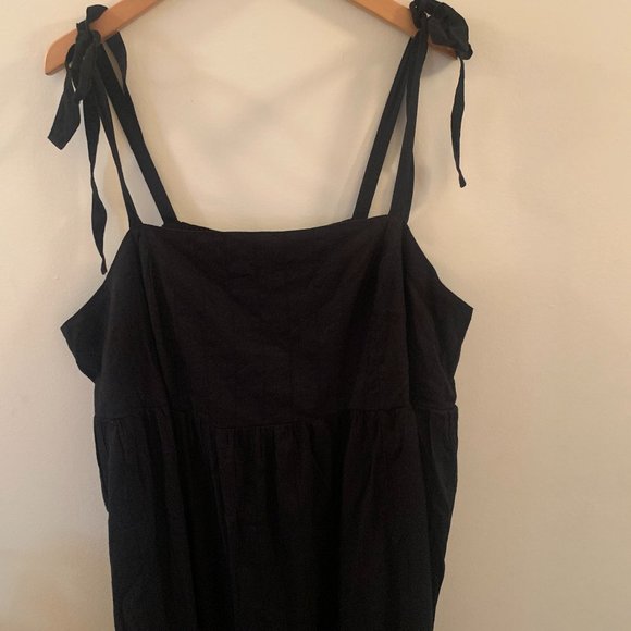 NWT old navy black flowy shoulder tie summer dress size 3xl. cotton blend - Picture 1 of 5